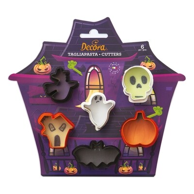 DECORA Cutters -HALLOWEEN MINI  COOKIE  CUTTERS - Σετ 6τμχ μικρά πλαστικά κουπ πατ με θέμα το Halloween ∞∞∞