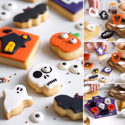 DECORA Cutters -HALLOWEEN MINI  COOKIE  CUTTERS - Σετ 6τμχ μικρά πλαστικά κουπ πατ με θέμα το Halloween