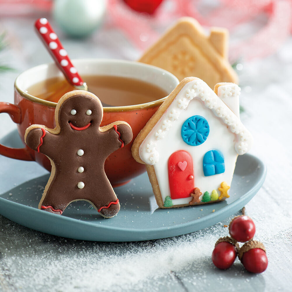 DECORA Cutters -CHRISTMAS -GINGERBREAD  MAN &amp; HOUSE - Σετ 2 πλαστικά κουπ πατ Μπισκοτάνθρωπος και Σπιτάκι