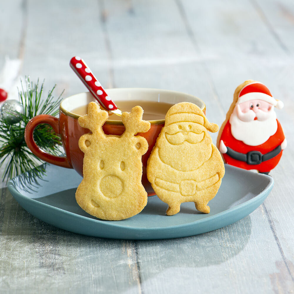 DECORA Cutters -CHRISTMAS -REINDEER &amp; SANTA CLAUS - Σετ 2 πλαστικά κουπ πατ Τάρανδος και Άγιος Βασίλης