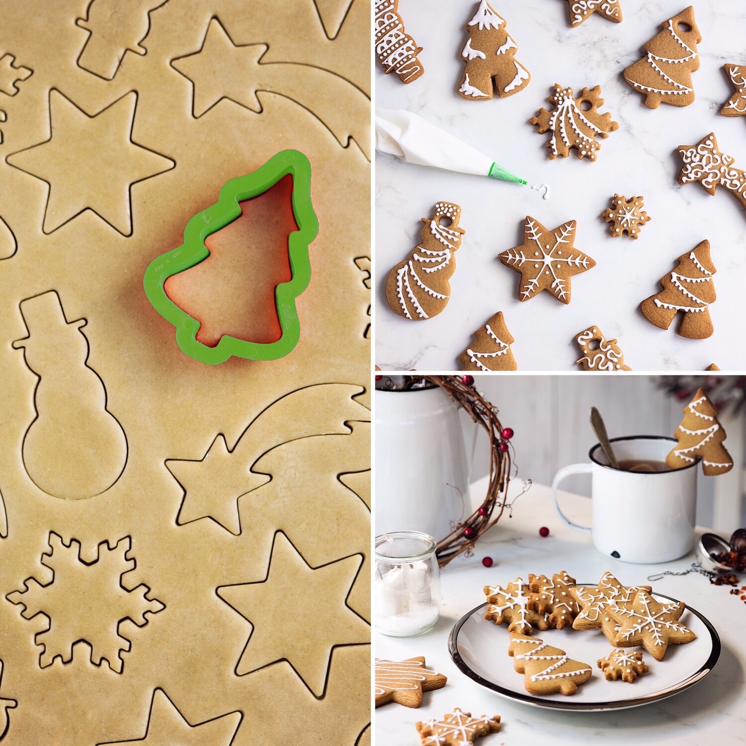DECORA Cutters -CHRISTMAS -TREE &amp; SNOWMAN - Σετ 2 πλαστικά κουπ πατ Χριστουγεννιάτικο Δέντρο &amp; Χιονάνθρωπος