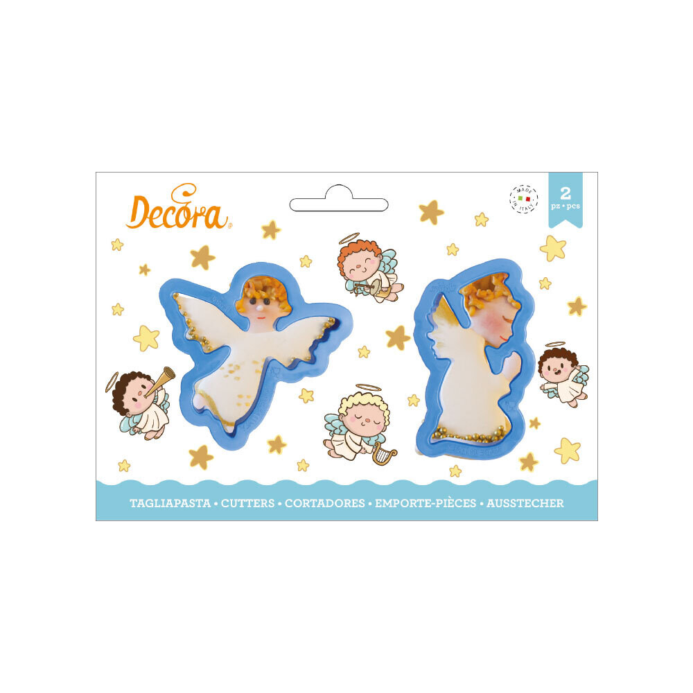 SALE!!! DECORA- Cutters -CHRISTMAS -ANGELS - Σετ 2 πλαστικά κουπ πατ Αγγελάκια