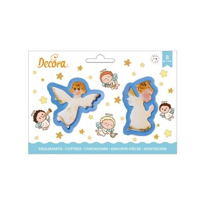 SALE!!! DECORA- Cutters -CHRISTMAS -ANGELS - Σετ 2 πλαστικά κουπ πατ Αγγελάκια∞∞∞