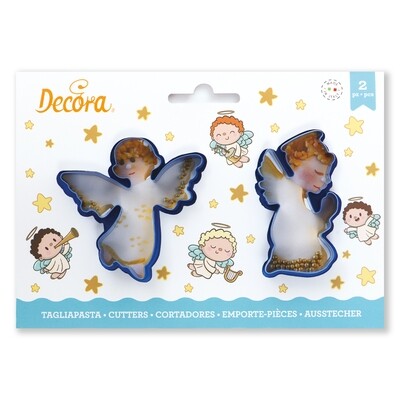 SALE!!! DECORA- Cutters -CHRISTMAS -ANGELS - Σετ 2 πλαστικά κουπ πατ Αγγελάκια∞∞∞