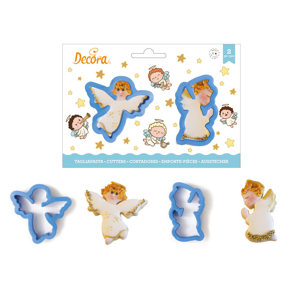 SALE!!! DECORA- Cutters -CHRISTMAS -ANGELS - Σετ 2 πλαστικά κουπ πατ Αγγελάκια