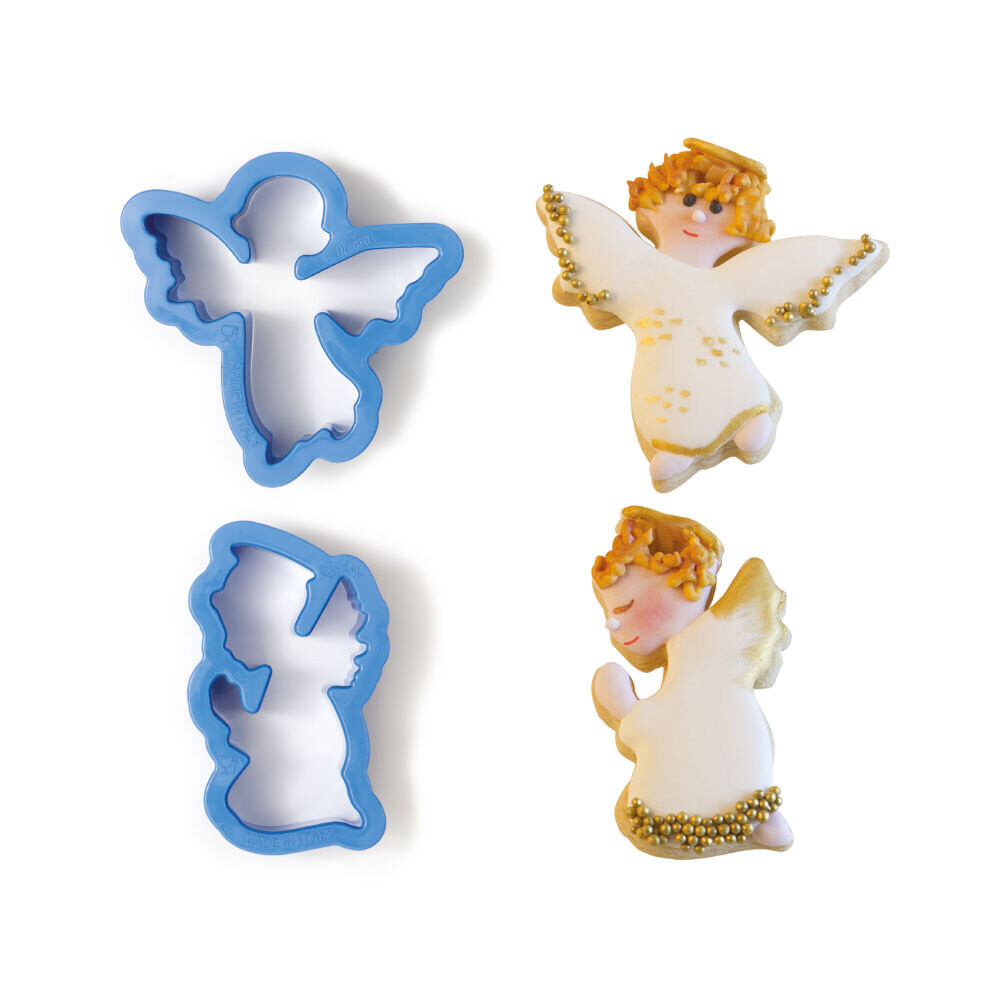 SALE!!! DECORA- Cutters -CHRISTMAS -ANGELS - Σετ 2 πλαστικά κουπ πατ Αγγελάκια
