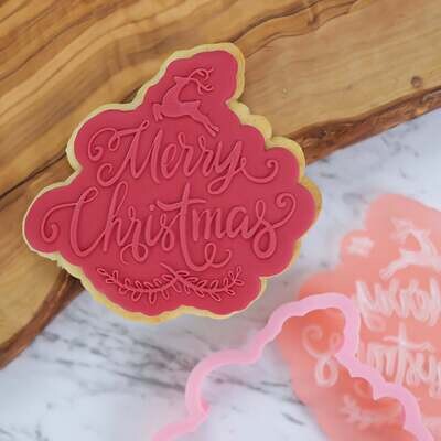 Sweet Stamp -OUTboss Stamp &#39;n Cut -TRADITIONAL &#39;MERRY CHRISTMAS&#39; - Κουπ Πατ και Σφραγίδα Χριστουγεννιάτικη