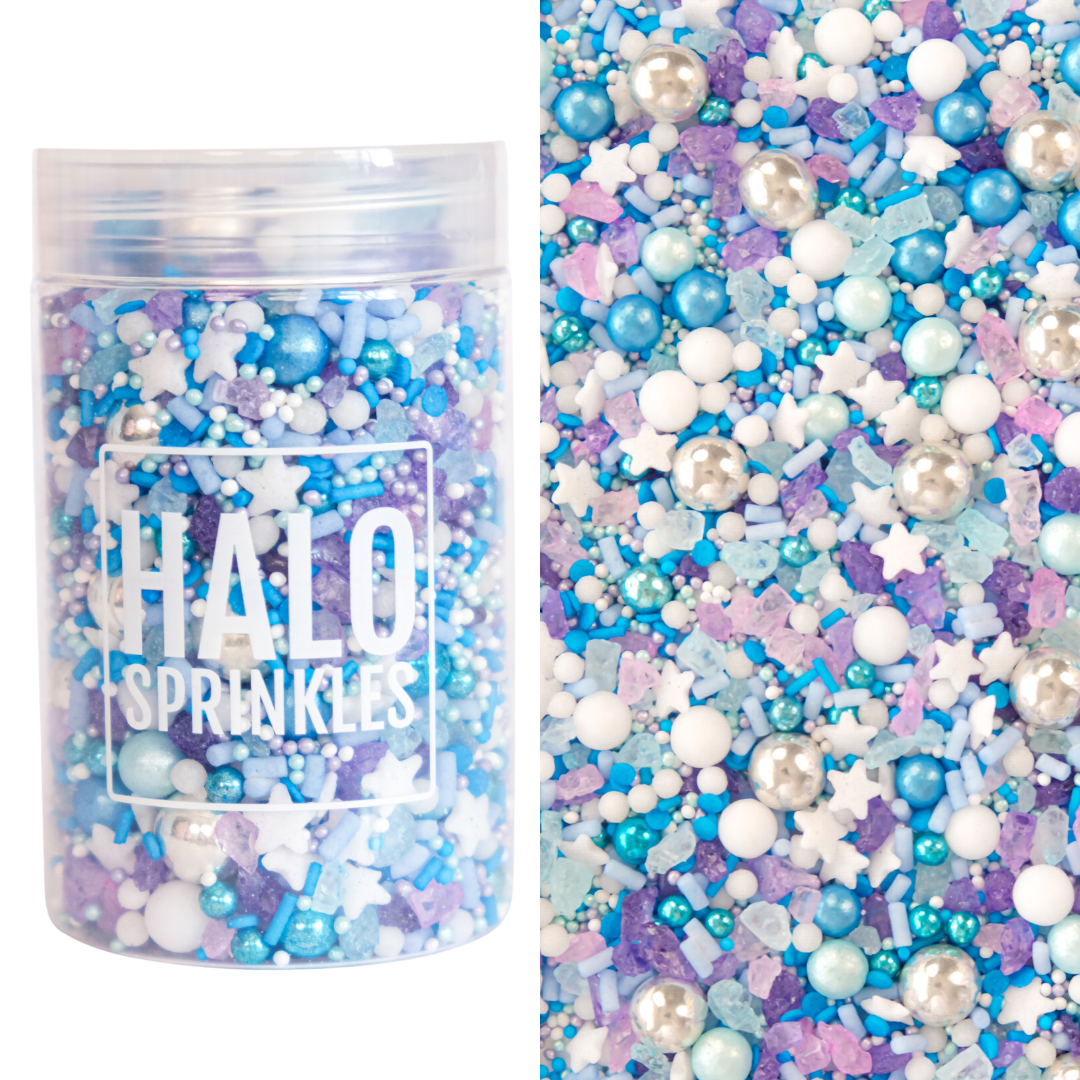 Halo Sprinkles MIX -ICE QUEEN 125γρ - Μείγμα  Ζαχαρωτών σε Λιλά και Γαλάζιες Αποχρώσεις