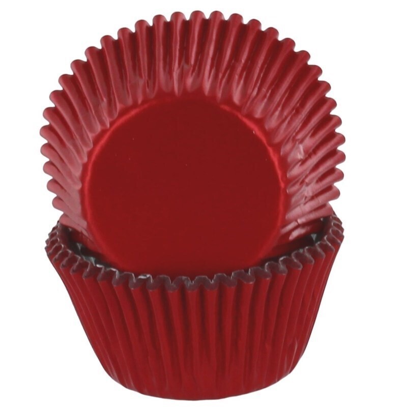 Baked With Love Cupcake Cases -METALLIC RED - Θήκες Ψησίματος -Μεταλλικό Κόκκινο 50 τεμ