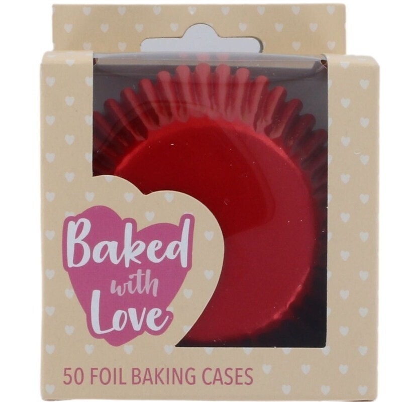 Baked With Love Cupcake Cases -METALLIC RED - Θήκες Ψησίματος -Μεταλλικό Κόκκινο 50 τεμ