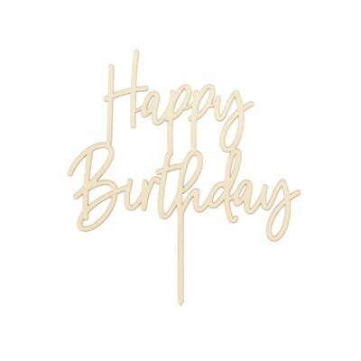 PartyDeco Cake Topper 'Happy Birthday' - WOODEN - Ξύλινο Τόπερ Τούρτας - 'Happy Birthday' PartyDeco Cake Topper 'Happy Birthday' - WOODEN - Ξύλινο Τόπερ Τούρτας - 'Happy Birthday'