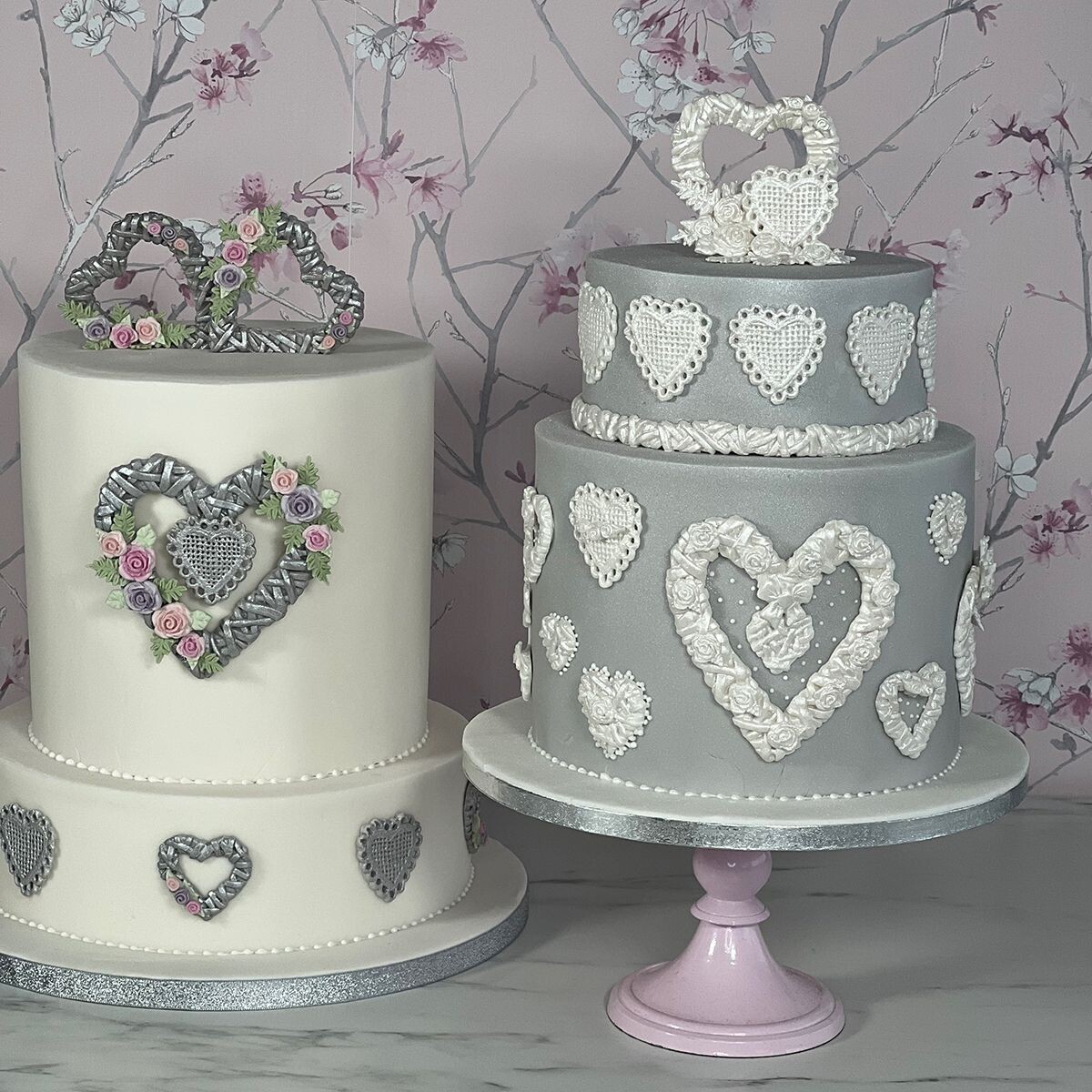 Karen Davies WICKER HEARTS  COLLECTION -Καλούπι Σιλικόνης Διάφορες Ψάθινες Καρδιές