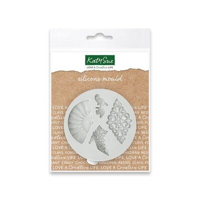 SALE!!! Katy Sue Silicone Mould -MINIATURE VINTAGE ACCESSORIES -Καλούπι Σιλικόνης Διακοσμητικά Εποχής