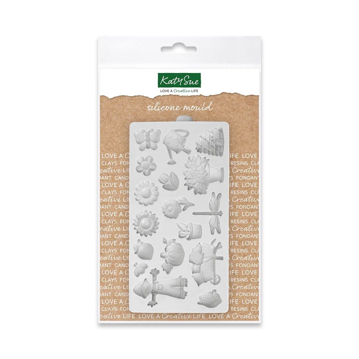 Katy Sue Silicone Mould -MINIATURE IN THE GARDEN -Καλούπι Σιλικόνης Διάφορα αξεσουάρ για τον Κήπο