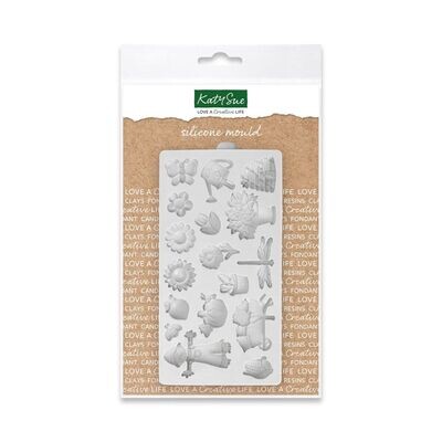 Katy Sue Silicone Mould -MINIATURE IN THE GARDEN -Καλούπι Σιλικόνης Διάφορα αξεσουάρ για τον Κήπο