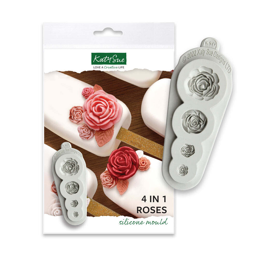 Katy Sue Silicone Mould -4 in 1 ROSES - Καλούπι Σιλικόνης Τριαντάφυλλα