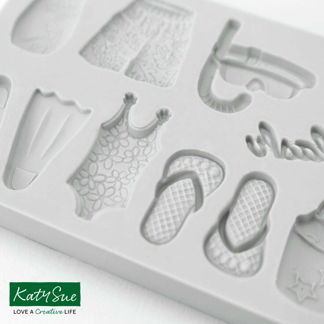 Katy Sue Silicone Mould -BEACH  SET -Καλούπι Σιλικόνης Αξεσουάρ Παραλίας
