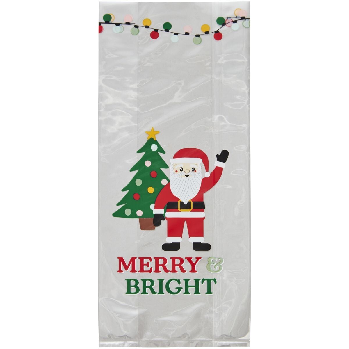 Wilton Christmas Treat Bags -SANTA MERRY &amp; BRIGHT 20τμχ - Σακουλάκια για γλυκά με συρματάκια με τον Άγιο Βασίλη