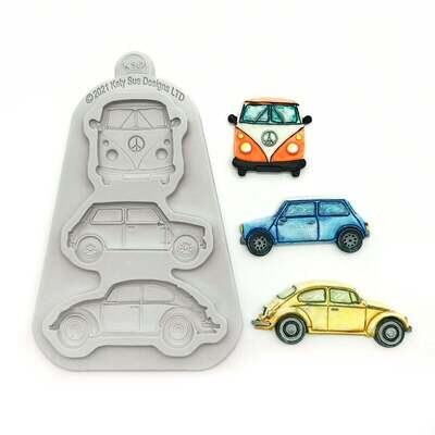 Katy Sue Silicone Mould -MINI MOTORS -Καλούπι Σιλικόνης διάφορα μικρά αυτοκίνητα