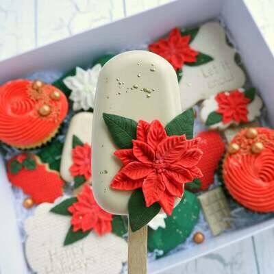 Katy Sue Silicone Mould -POINSETTIA DUO -Καλούπι Σιλικόνης Ποϊνσέτια (Αλεξανδρινό) 2 μεγέθη και Φύλλα