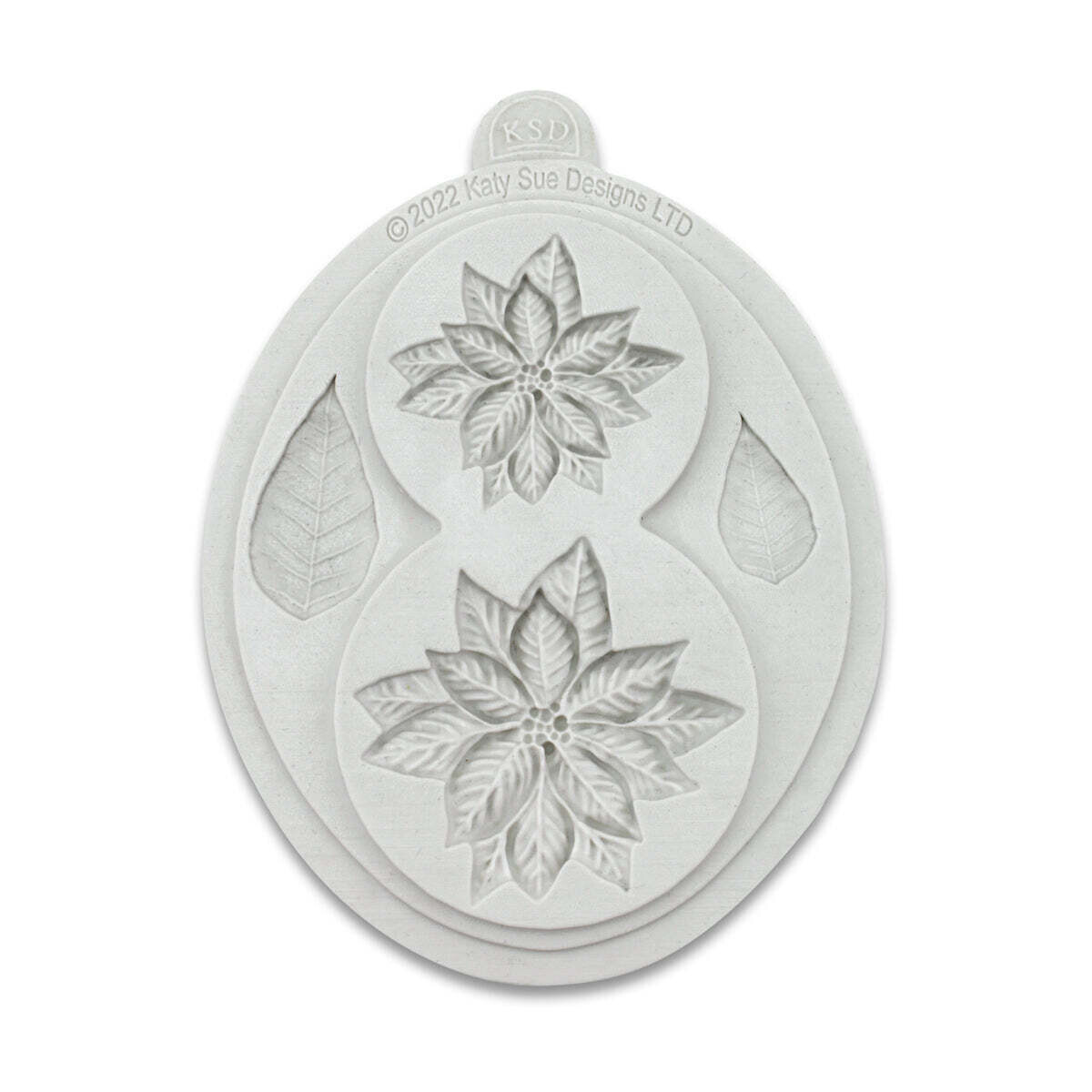 Katy Sue Silicone Mould -POINSETTIA DUO -Καλούπι Σιλικόνης Ποϊνσέτια (Αλεξανδρινό) 2 μεγέθη και Φύλλα