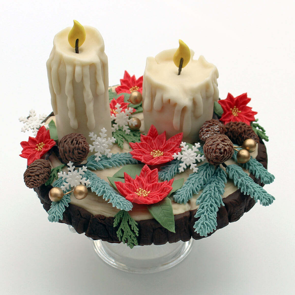 Katy Sue Silicone Mould -POINSETTIA DUO -Καλούπι Σιλικόνης Ποϊνσέτια (Αλεξανδρινό) 2 μεγέθη και Φύλλα
