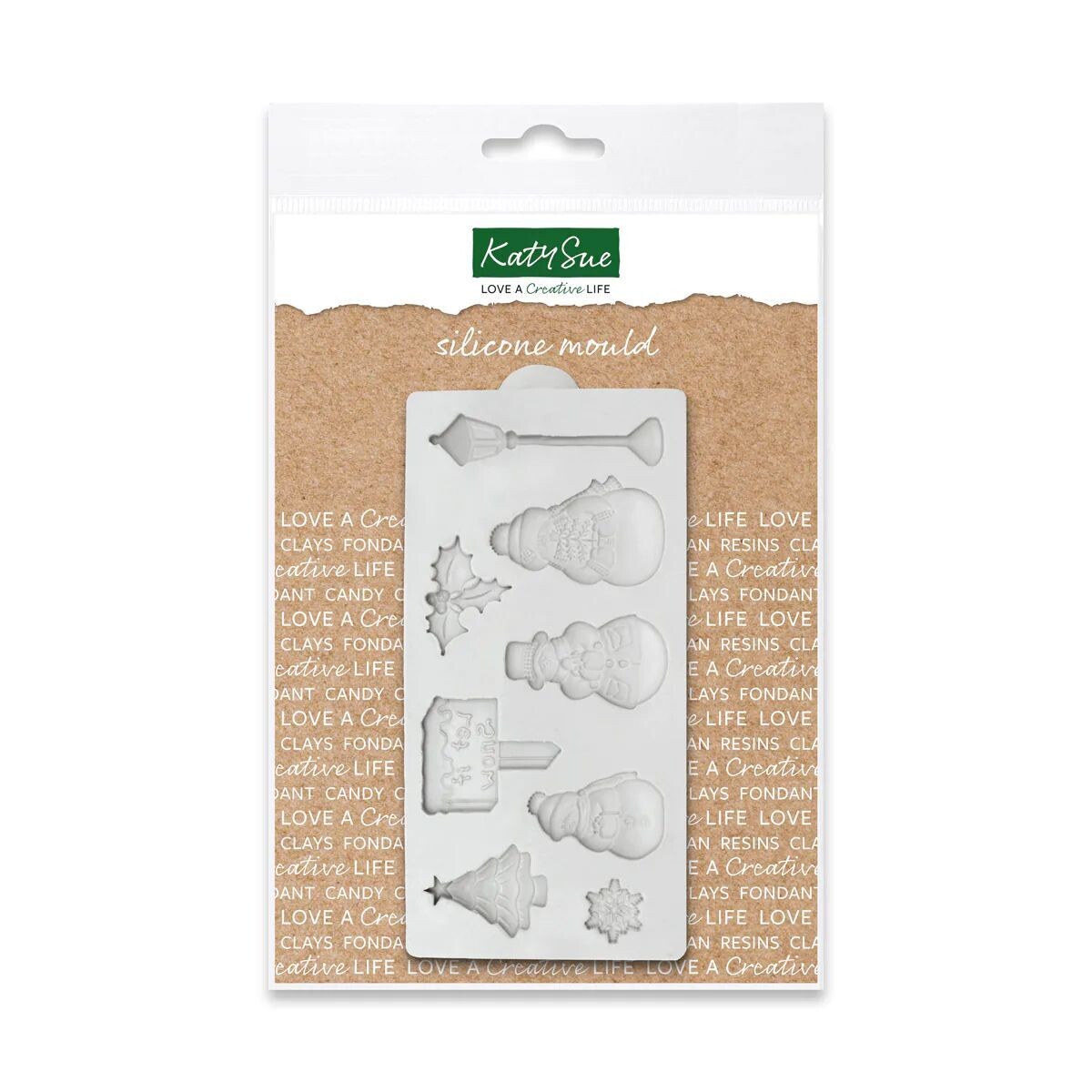Katy Sue Silicone Mould -MINIATURE LET IT SNOW -Καλούπι Σιλικόνης Χριστουγεννιάτικα διακοσμητικά