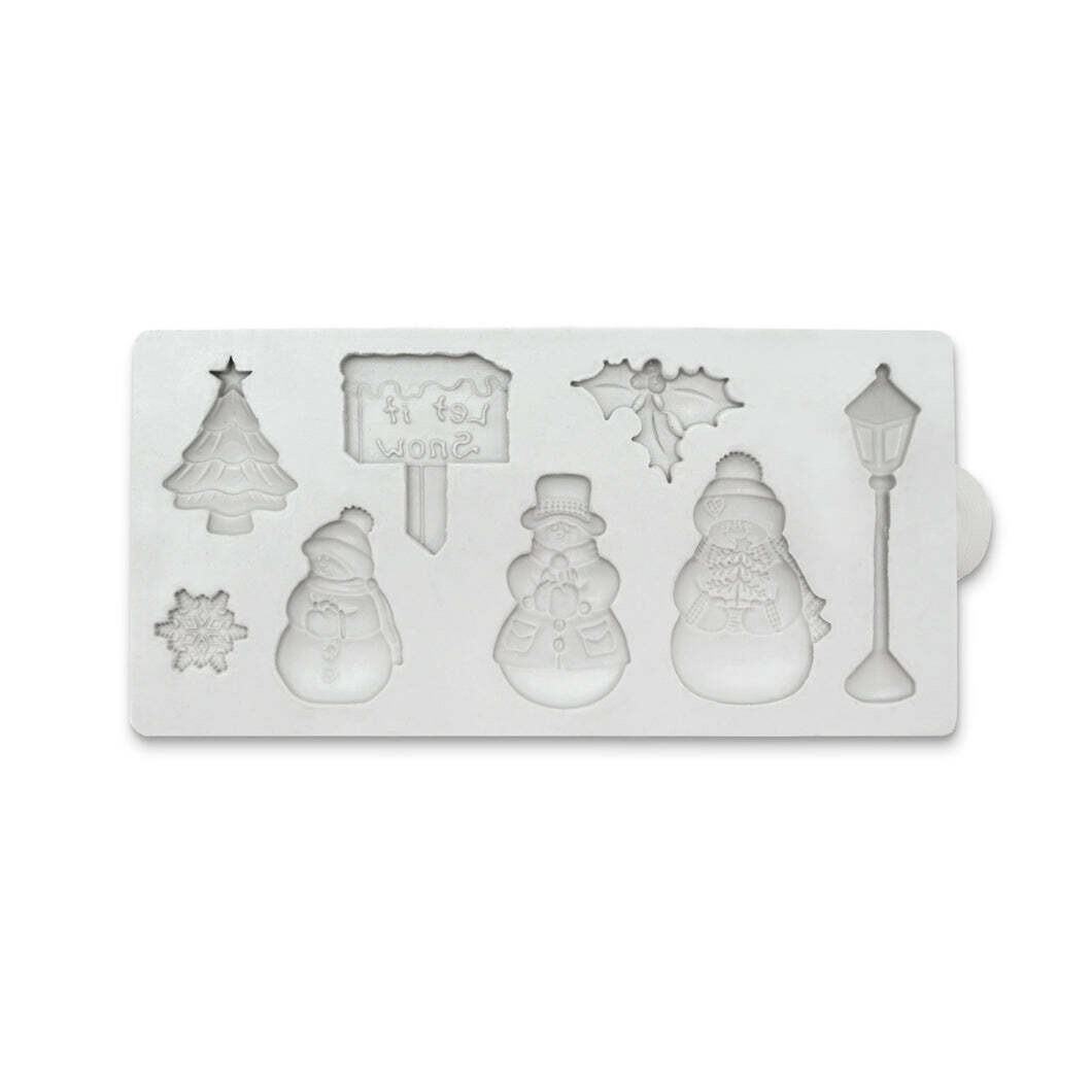 Katy Sue Silicone Mould -MINIATURE LET IT SNOW -Καλούπι Σιλικόνης Χριστουγεννιάτικα διακοσμητικά