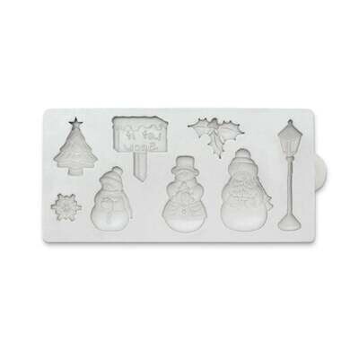Katy Sue Silicone Mould -MINIATURE LET IT SNOW -Καλούπι Σιλικόνης Χριστουγεννιάτικα διακοσμητικά