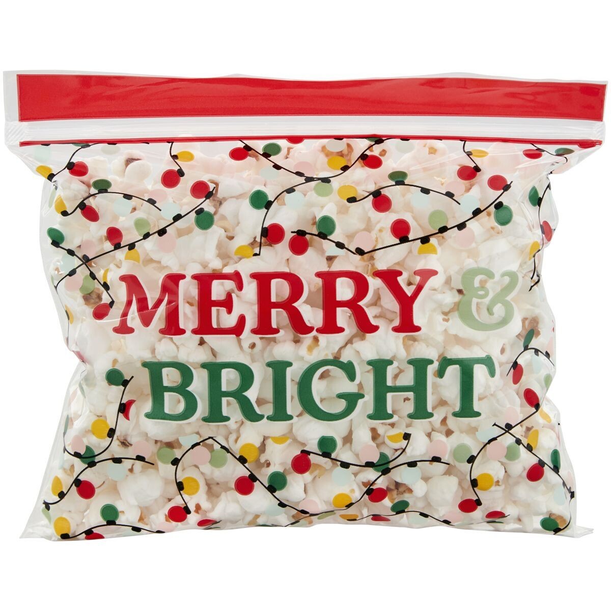 Wilton Christmas Treat Bags -MERRY BRIGHT (LIGHT BULBS) 20τμχ - Επανασφραγιζόμενα σακουλάκια για γλυκά με χριστουγεννιάτικα λαμπάκια