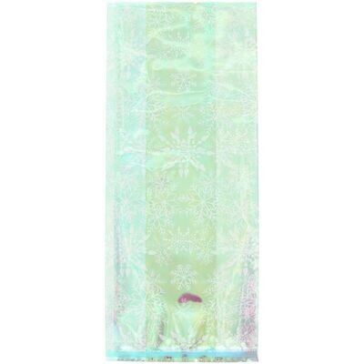 Wilton Christmas Treat Bags -IRIDESCENT SNOWFLAKE 10τμχ - Σακουλάκια για γλυκά με συρματάκια με Χιονονιφάδες