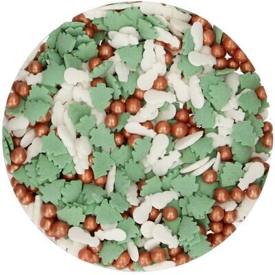 FunCakes Sprinkle Mix 55γρ -CHRISTMAS MIX - Μείγμα  Ζαχαρωτών Χριστουγεννιάτικο με δεντράκια και χιονανθρωπάκια