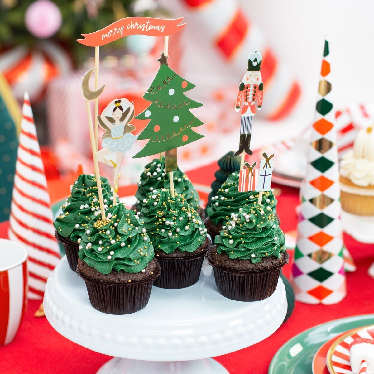 PartyDeco Cake Topper -NUTCRACKER 6τεμ - Χριστουγεννιάτικα Τόπερ Καρυοθραύστης