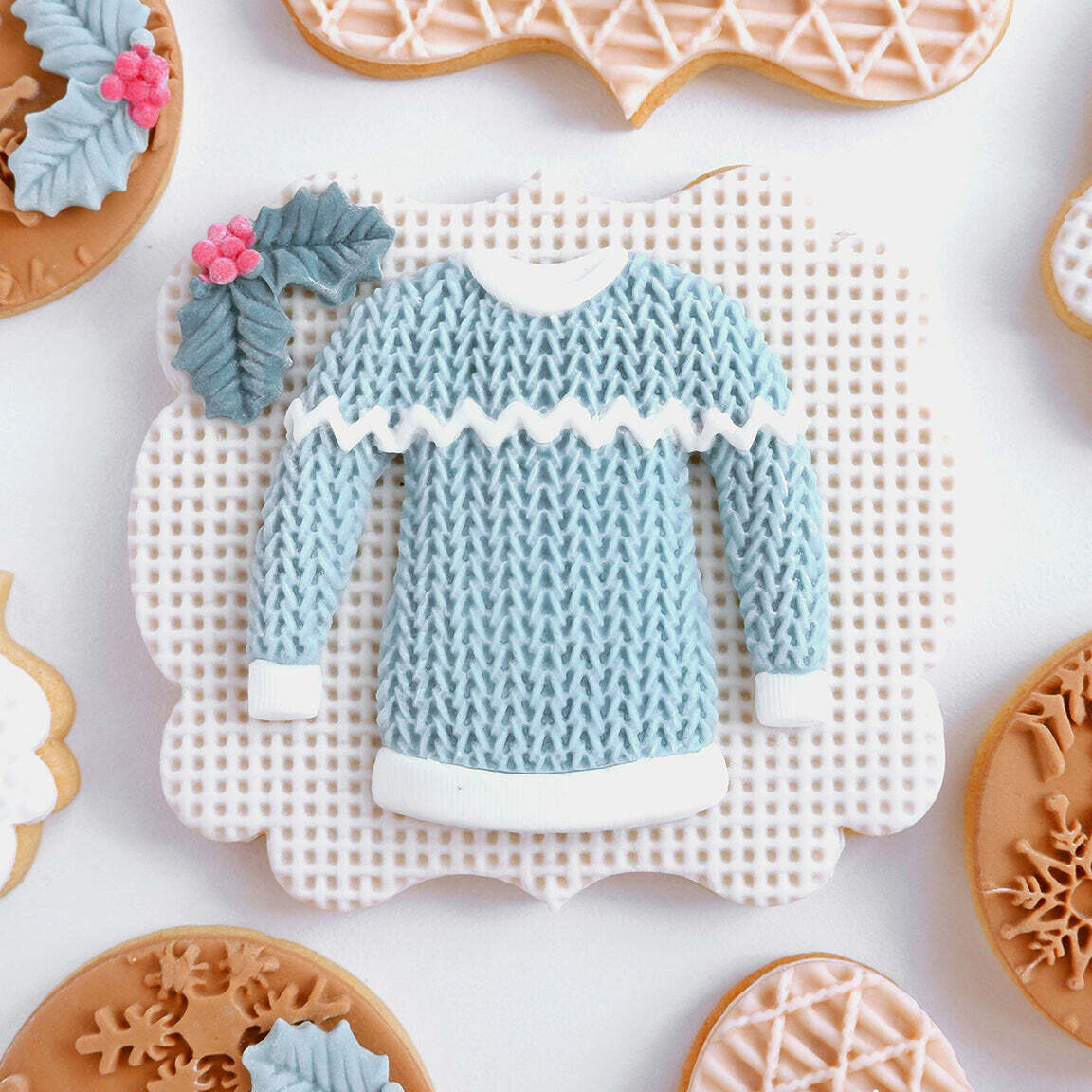 Katy Sue Silicone Mould -KNITTED SWEATER, HAT &amp; MITTENS -Καλούπι Σιλικόνης Πλεκτό Πουλόβερ, Γάντια και Σκούφος