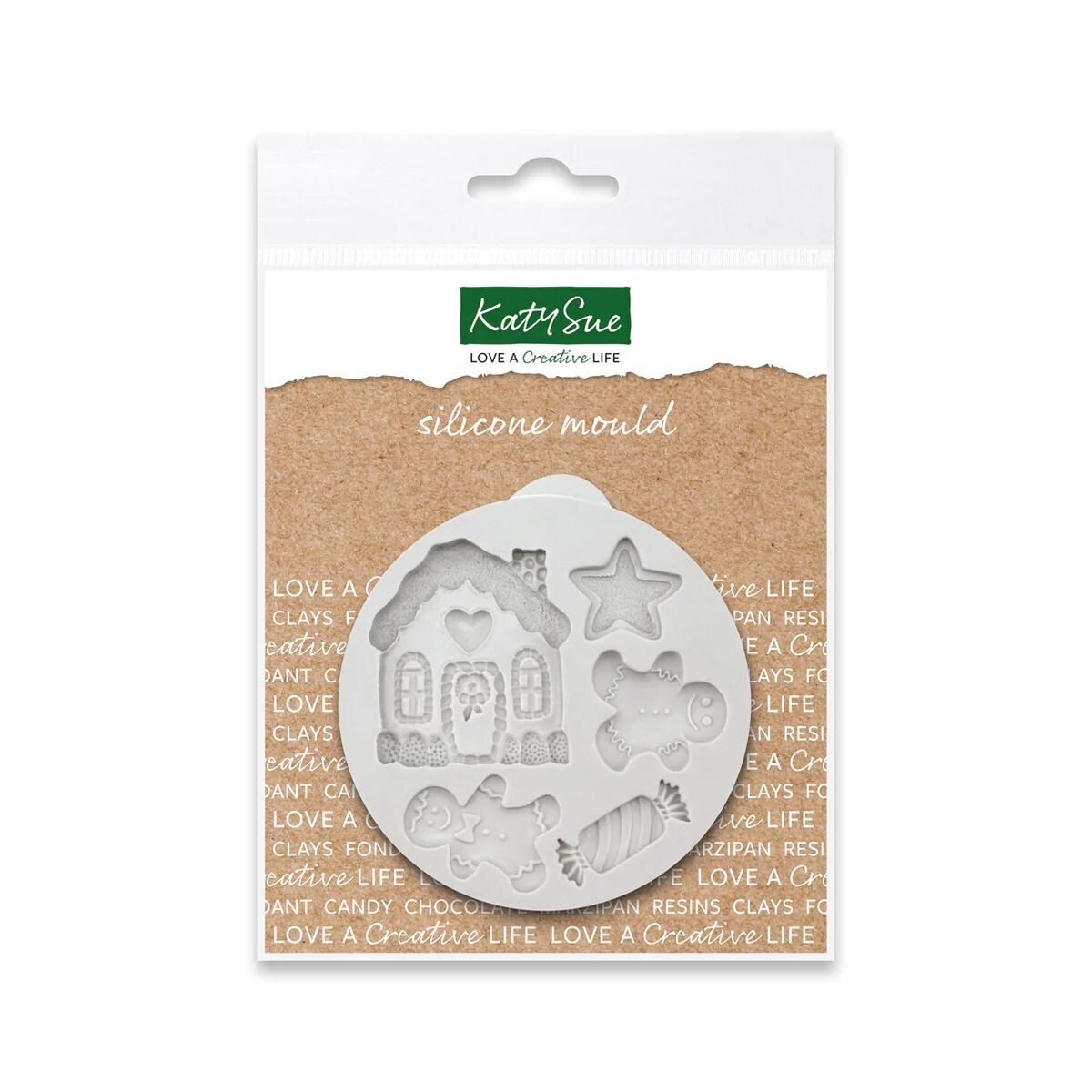 Katy Sue Silicone Mould -MINIATURE CHRISTMAS GINGERBREAD -Καλούπι Σιλικόνης Χριστουγεννιάτικα Διακοσμητικά με Μπισκοτανθρωπάκια