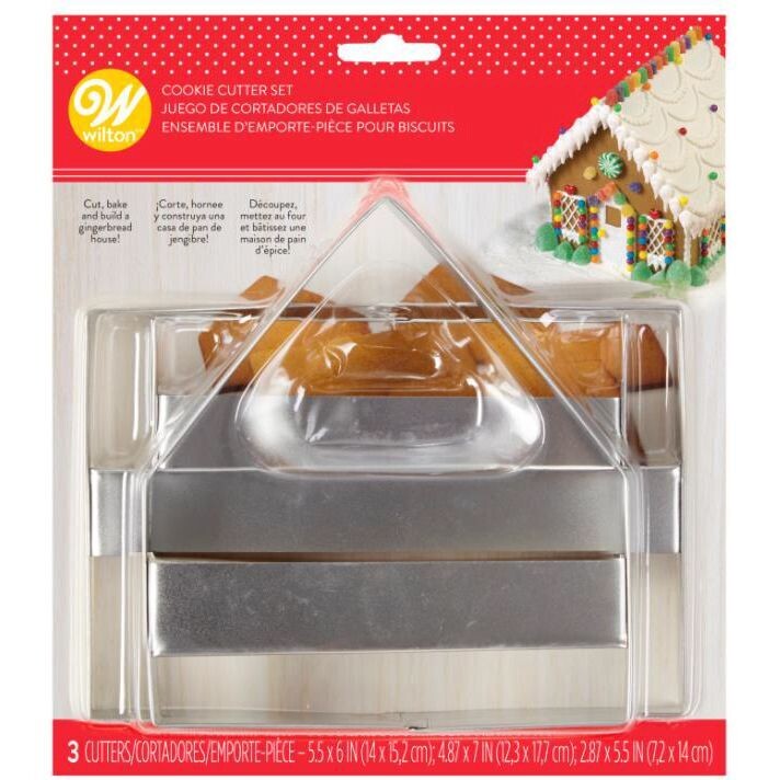 Wilton -Gingerbread House Cutter Cookie - Σετ 3τεμ Μεταλλικά Κουπ πατ για Mπισκοτόσπιτο
