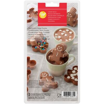 Wilton Candy Mould -HOT CHOCOLATE GINGERBREAD - Πλαστικό καλούπι για σοκολατένια Μπισκοτανθρωπάκια
