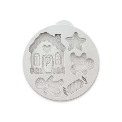 Katy Sue Silicone Mould -MINIATURE CHRISTMAS GINGERBREAD -Καλούπι Σιλικόνης Χριστουγεννιάτικα Διακοσμητικά με Μπισκοτανθρωπάκια