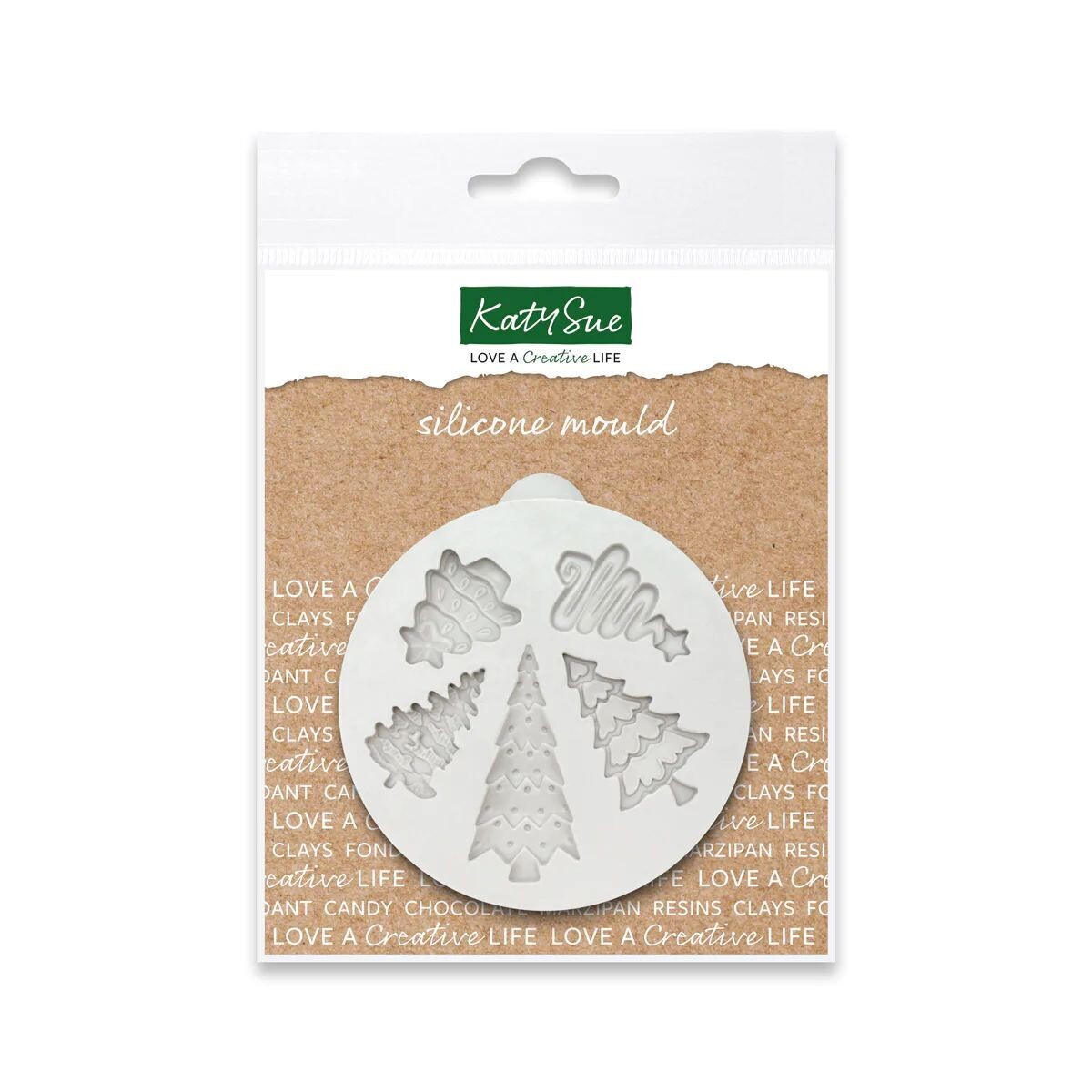 Katy Sue Silicone Mould -MINIATURE CHRISTMAS TREES -Καλούπι Σιλικόνης 5 Μίνι Χριστουγεννιάτικα Δεντράκια