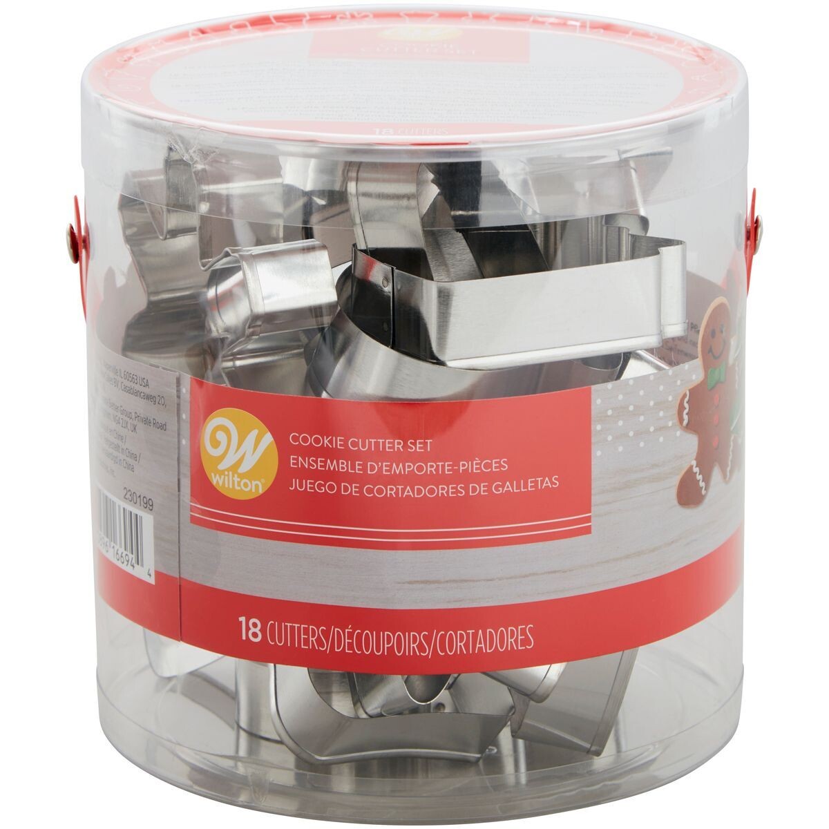 Wilton Tub of Christmas Cookie Cutters -Σετ 18 τεμ μεταλλικά κουπ πατ με χριστουγεννιάτικο θέμα