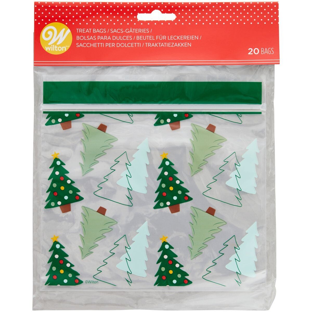 Wilton Christmas Resealable Treat Bags -TREES 20τμχ - Επανασφραγιζόμενα σακουλάκια για γλυκά Χριστουγεννιάτικα Δέντρα