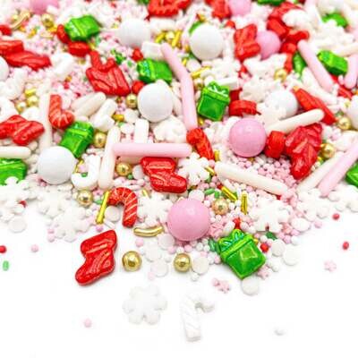 By Happy Sprinkles Mix -CHRISTMAS MORNING 90g - Μείγμα Ζαχαρωτών Χριστουγεννιάτικο με μπότες, γλειφιτζούρια και δωράκια   ∞∞∞