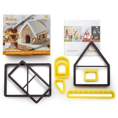 DECORA Gingerbread Fairytale House Cutter Cookie  - Σετ 8τεμ Κουπ πατ για Mπισκοτόσπιτο