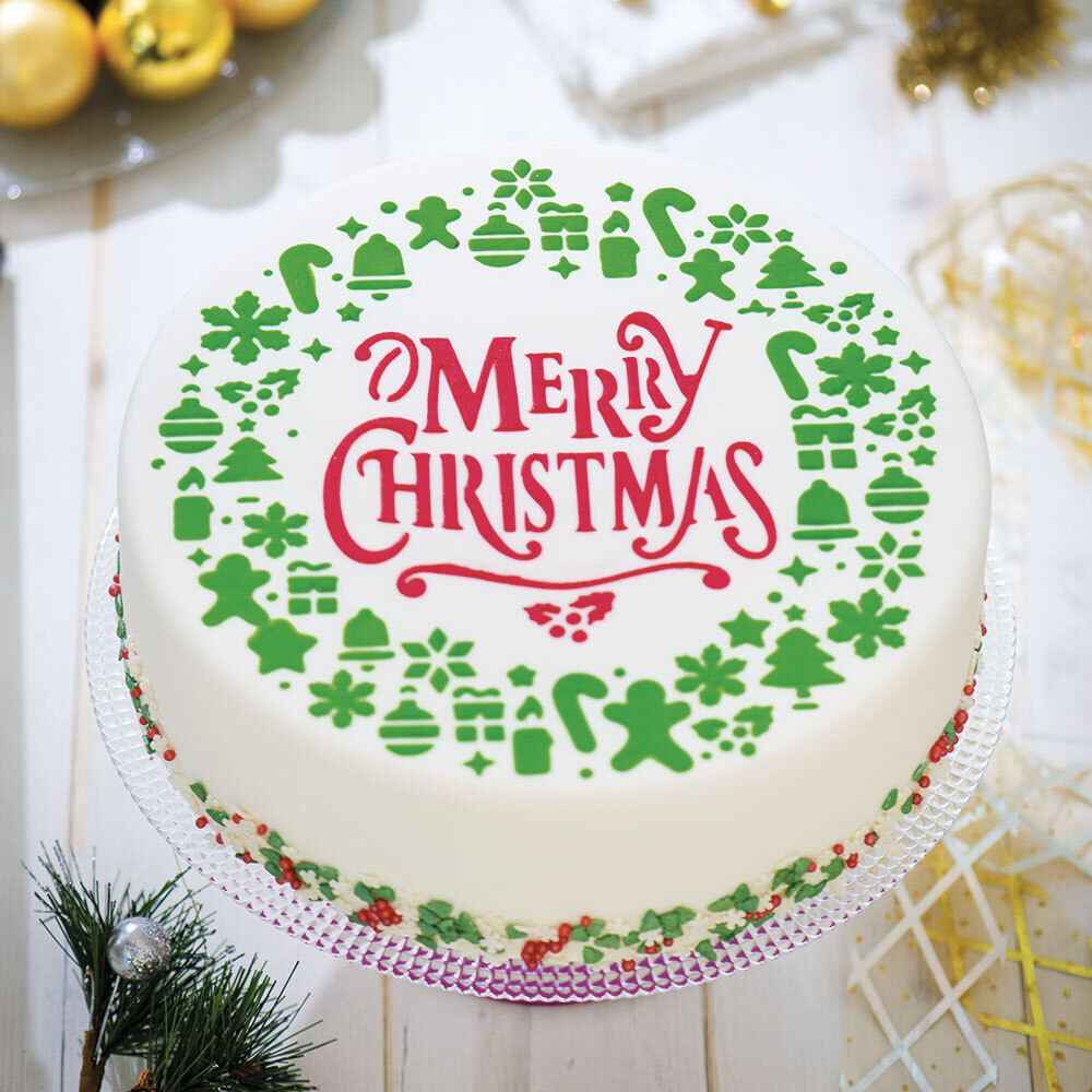 DECORA Stencil -MERRY CHRISTMAS -Στένσιλ Χριστουγεννιάτικο