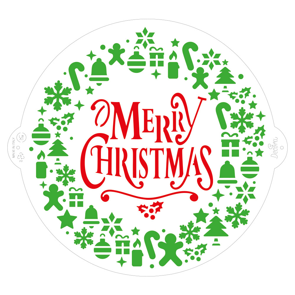 DECORA Stencil -MERRY CHRISTMAS -Στένσιλ Χριστουγεννιάτικο
