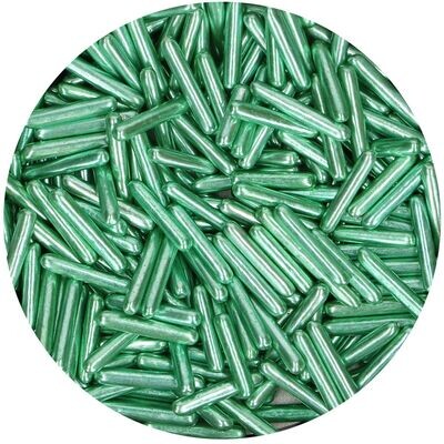 FunCakes Sprinkles -METALLIC Sugar Rods XL GREEN - Μείγμα Ζαχαρωτών Ράβδοι σε Πράσινο χρώμα 70γρ