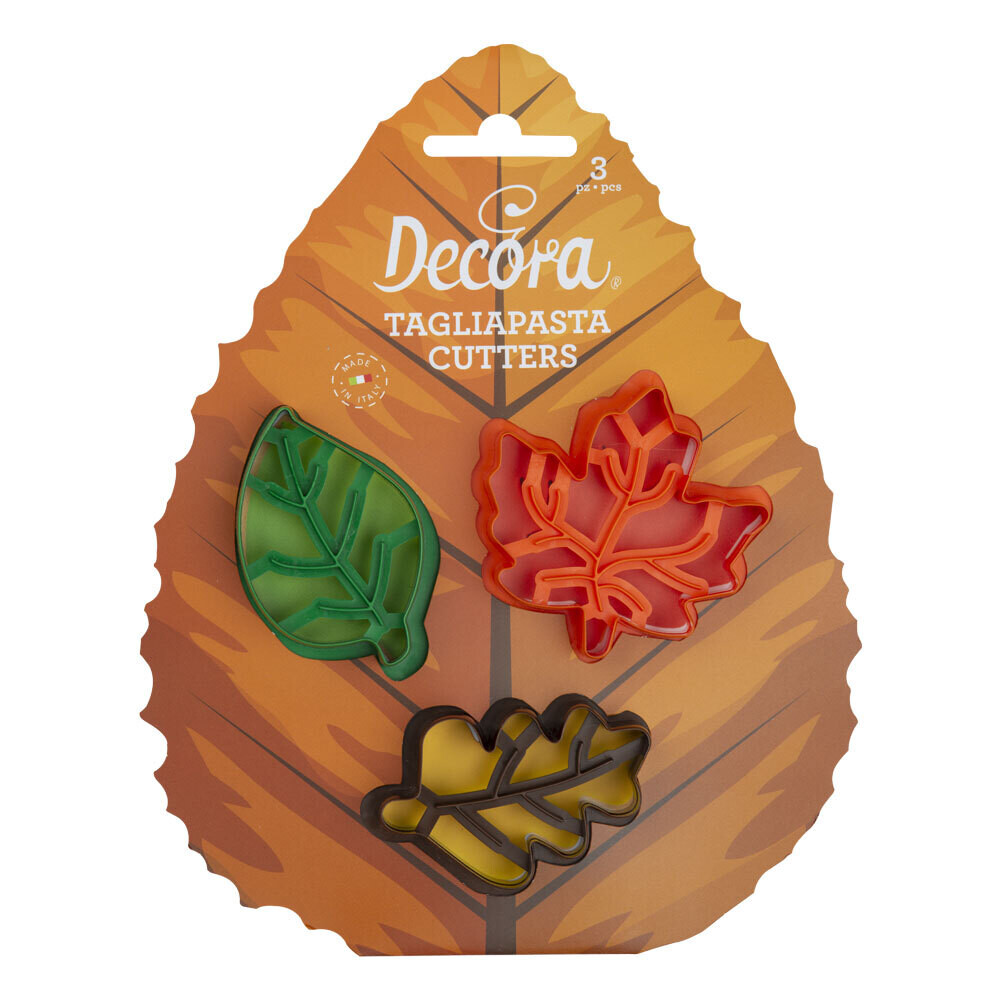 DECORA Cutters -AUTUMN LEAVES - Σετ 3τμχ πλαστικά κουπ πατ Φθινοπωρινά Φύλλα