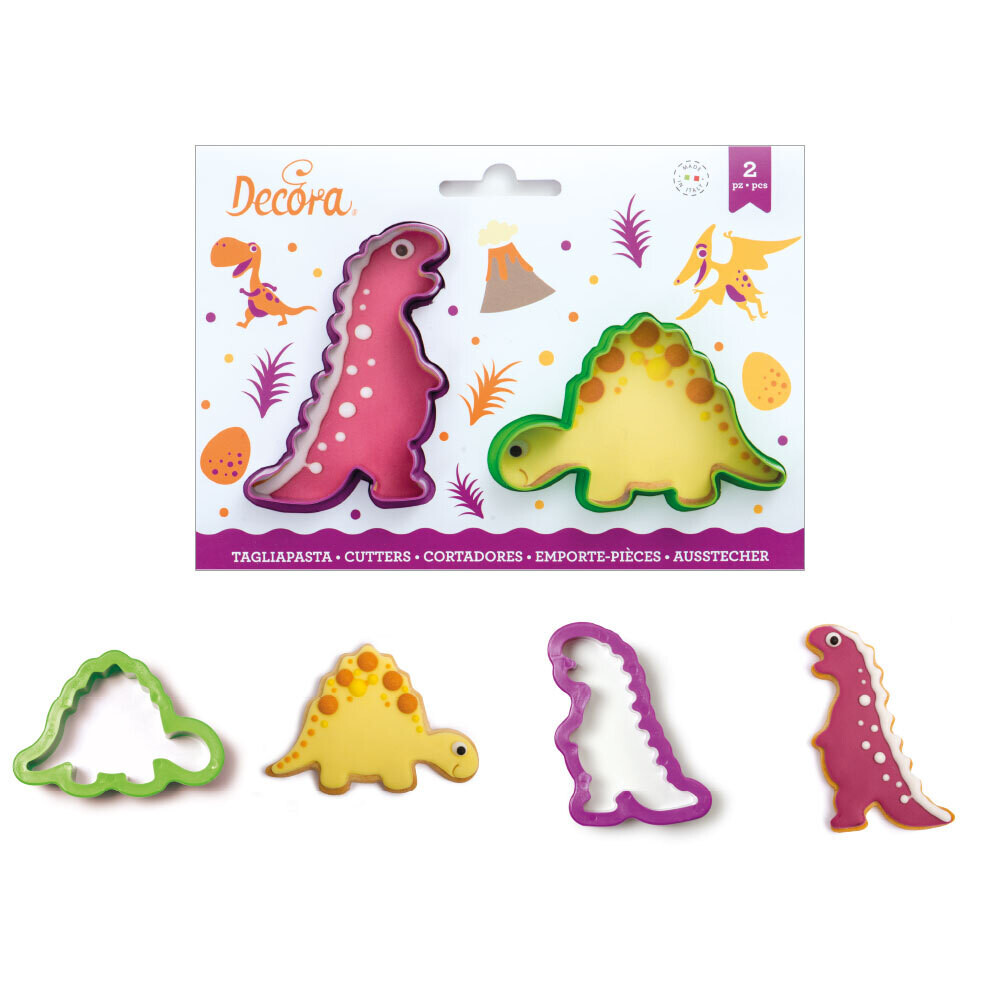 DECORA Cutters - JURASSIC - Σετ 2 πλαστικά κουπ πατ Δεινόσαυροι