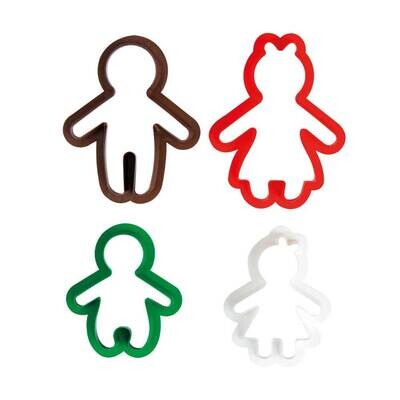 SALE!!!  DECORA -Gingerbread Family Cutters 4 τμχ - Πλαστικά κουπ πατ Μπισκοτοοικογένεια∞∞∞