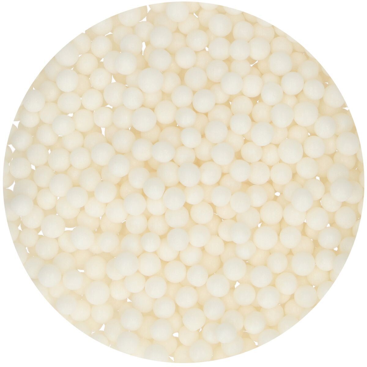 FunCakes Soft Sugar Pearls -4mm PEARL WHITE -MEDIUM 60g -Μείγμα Ζαχαρωτών Πέρλες Λευκές